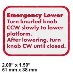 Picture of Decal - Emergency Lower