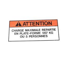 Picture of Decal - Warning Max Load