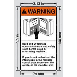Picture of Decal - Operator Manual
