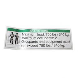 Picture of Decal Notice Max Load 750 Lbs