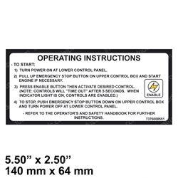 Picture of Decal  Operating Instructions