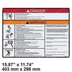 Forklift JLG 1703797 DECAL,WARNING/DANGER PLAT