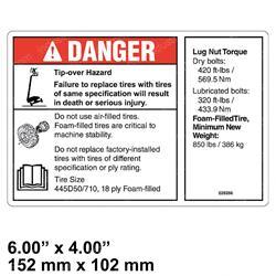 Picture of Decal-Danger/Notice-Tire Specs