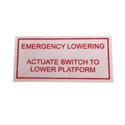 Picture of Decal - Emergency Lowering