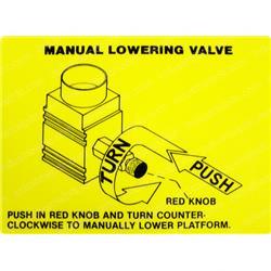 Picture of Decal Manual Lower.valve