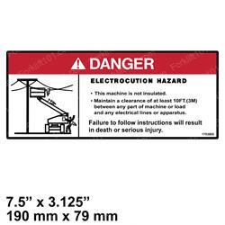 ew1dc49075 DECAL - DANGER ELECTROCUTION