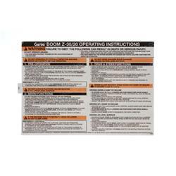 Picture of Decal - Operating Instructns Z3