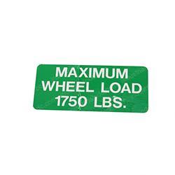 Picture of Decal - Max Wheel Load 1750lbs