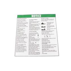 Picture of Decal Notice Operating Inst