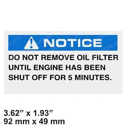 Picture of Decal - Notice Oil Filter