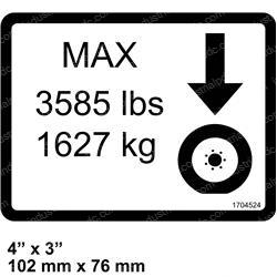 Picture of Decal Max Tire Load