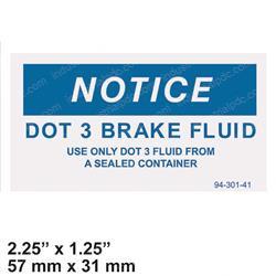 Picture of Decal Dot 3 Brake Fluid