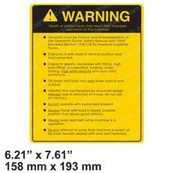 Picture of Decal - Operator Warning