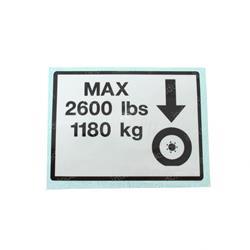 Picture of Decal - Max Tire Load