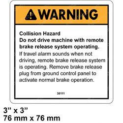 Picture of Decal Warning Brake Release