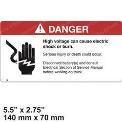 CROWN CR069019 DANGER HIGH VOLTAGE