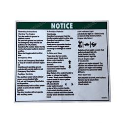 Picture of Decal - Notice Op Instruct Ic