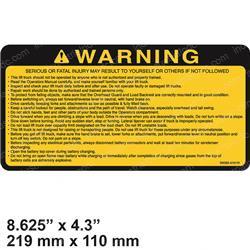 Picture of Decal - Warning