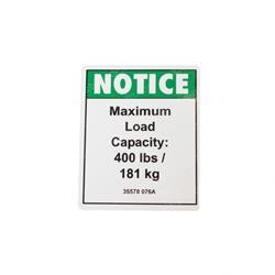 Picture of Decal Notice Max Capacity 400