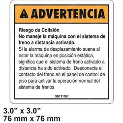 Picture of Decal Warning Brake Release