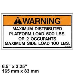 Picture of Decal - Max Load 500/2/100