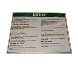 Picture of Decal - Notice Oper Inst Plat