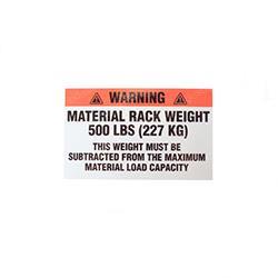 Picture of Warning Mat Rack 500lb Decal