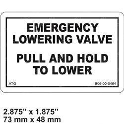 Picture of Decal-Emergency Lowering Valve
