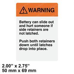 CROWN CR069128 WARNING BATTERY RETAINER