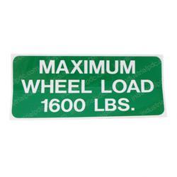 Picture of Decal - Max Wheel Load 1600lbs