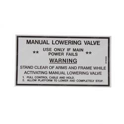 Picture of Decal Manual Lowering