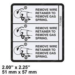 Picture of Decal - Gas Spring Removal