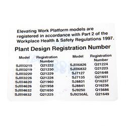 Picture of Decal - Plant Design Reg# Chart
