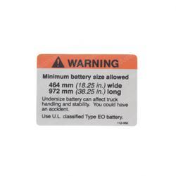 CROWN CR069014-15 WARNING BATTERY SIZE