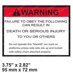 MARKLIFT 2181301 DECAL - WARNING