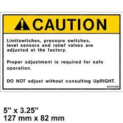 Picture of Decal - Caution Do Not Adjust