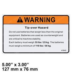 Picture of Decal - Warn Tip Over Hazard