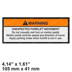 TELEDYNE PRINCETON 604-159 DECAL - WARN UNEXPECTED MOVE