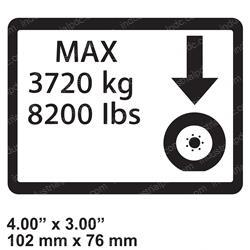 Picture of Decal - Max Tire Load 8200lb