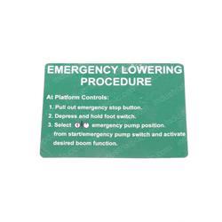Picture of Label Emergency Lowering at
