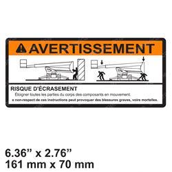 JLG 1706517 DECAL - CRUSHING HAZARD (FR)