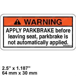 Hyster 1335146 Decal - Park Brake Warning - aftermarket