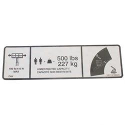 Picture of Decal - Max Cap 500lbs 227kg