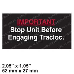 TELEDYNE PRINCETON 604-216 DECAL-  ENGAGE TRAC-LOC