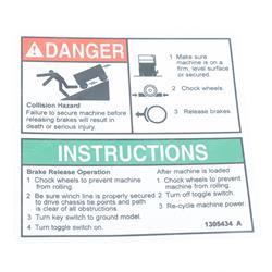 Picture of Decal,danger,brake Rel