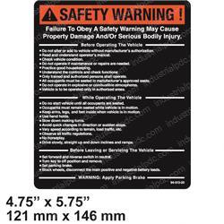 Picture of Decal - Safety Warning