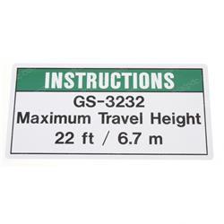 Picture of Decal - Max Travel Height 22ft