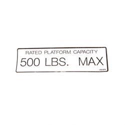 ew1dc55065 DECAL 500 LB. CAP.