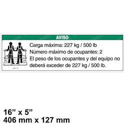 Picture of Decal - Notice Max Load 500 Lbs