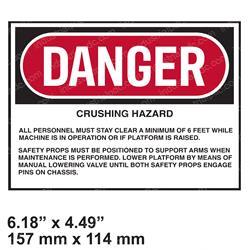 Picture of Decal - Danger Crush Haz.